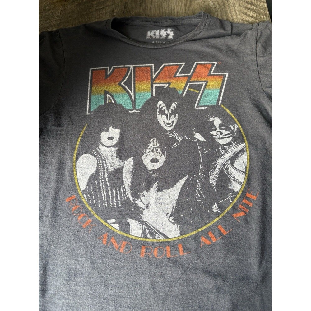 KISS Gray Rock & Roll Music Band Graphic Shirt Size Small - Picture 4 of 8